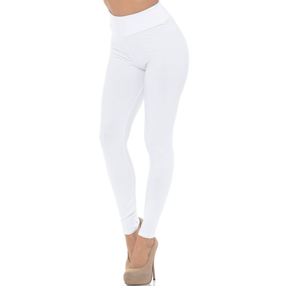 World of Leggings Buttery Smooth Basic Solid High Waisted Leggings - EEVEE - 3